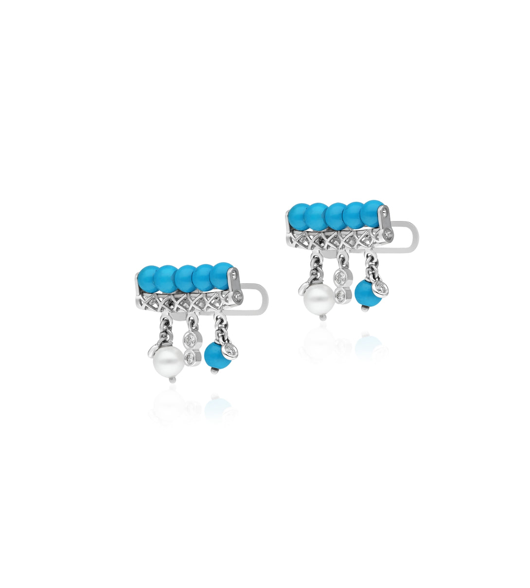 Pearl turquoise earrings | Al Fardan Fine Jewellery