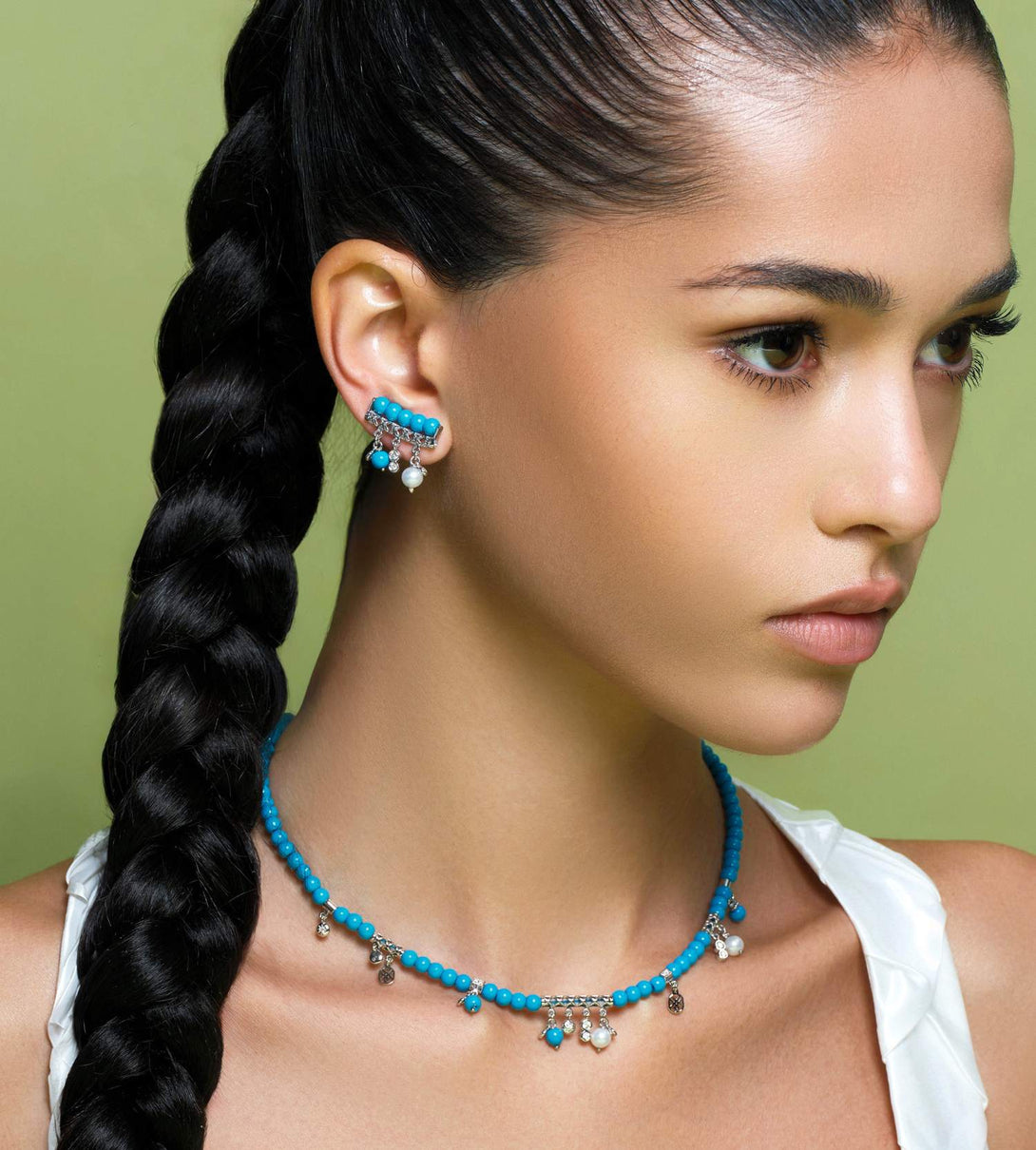 Daily Wear Turquoise Set | Al Fardan Jewellery