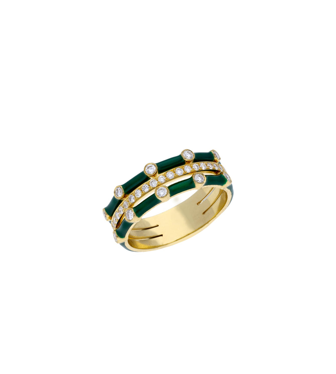 Green enamel ring | Al Fardan Jewellery
