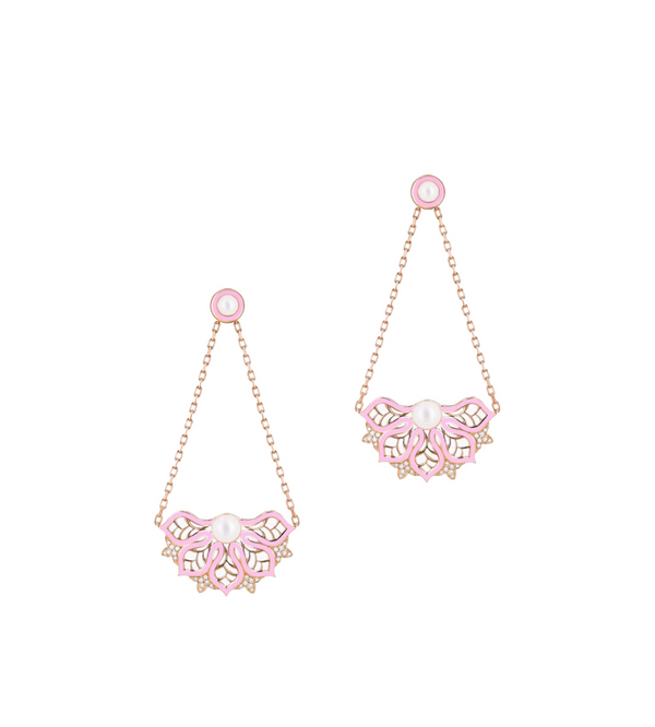 Aura rise pink earrings